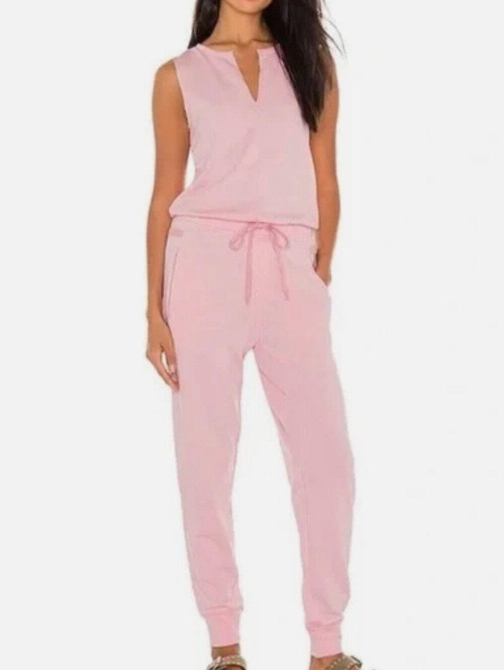 525 America Seam Detailed Jumpsuit In Pink Size Large